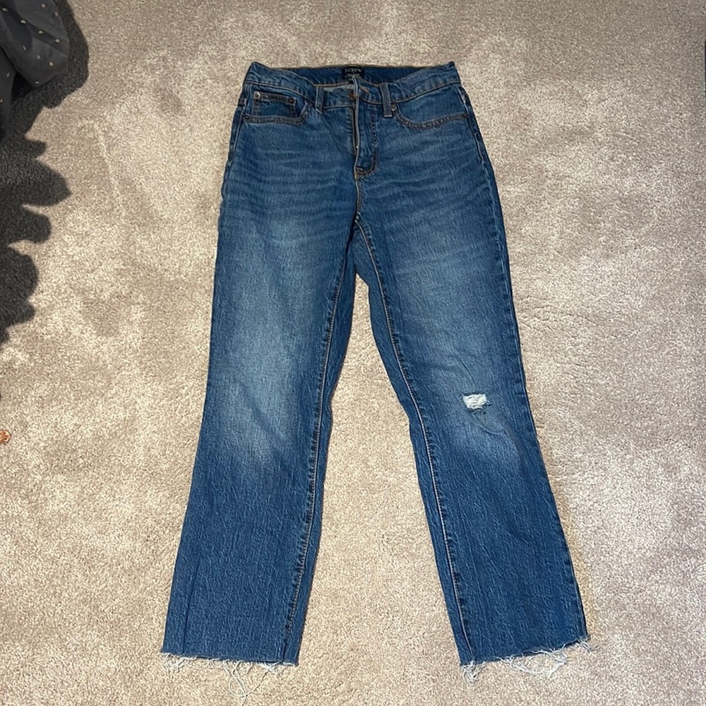 EUC J Crew Mid Rise Flare Crop 24